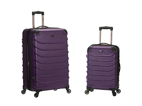 Compression Packing Cubes in Black and White for Saving Luggage SpaceRockland Speciale 20 Inch 28 Inch 2 Pc Expandable Abs Spinner Set, Purple, One Size