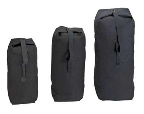 Waterproof Travel Duffel Bag Covers in Black for Protecting Your LuggageRothco Top Load Canvas Duffle Bag, Black, 21'' X 36''