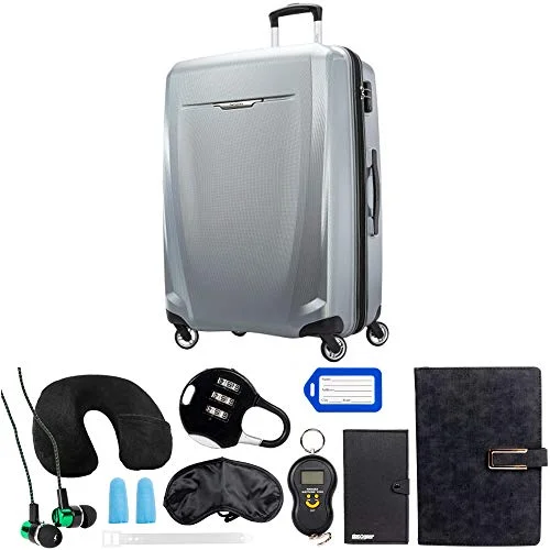 Travel Neck Pillow Covers in Soft Fleece in Gray for ComfortSamsonite Winfield 3 DLX Spinner 78/28 Checked Luggage, Silver (120754-1776) with Deco Gear 10 Piece Luggage Accessory Ultimate Travel Bundle Travel Neck Pillow Covers in Soft Fleece in Gray for ComfortSamsonite Winfield 3 DLX Spinner 78/28 Checked Luggage, Silver (120754-1776) with Deco Gear 10 Piece Luggage Accessory Ultimate Travel Bundle
