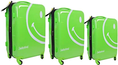 Women's Travel Makeup Bags with Mirror in Pink and BlackSmiley World Wink 3-Piece Set By Atm Luggage (One Size, Green) Women's Travel Makeup Bags with Mirror in Pink and BlackSmiley World Wink 3-Piece Set By Atm Luggage (One Size, Green)