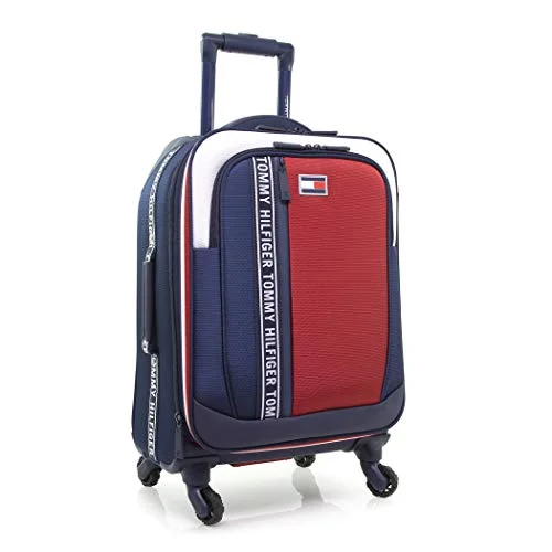 Lightweight Nylon Travel Organizer Pouches in Multicolor for Neat PackingTommy Hilfiger 20" Softside Expandable Spinner Luggage, Navy/Whte/Red