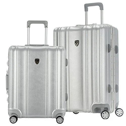 Detachable Travel Bag Shoulder Straps in Beige with Cushioned PadsTPRC 2 Piece "Donna Collection" Surdy Aluminum Frame, WIDE-BODY, Color-Coordinated Accented Luggage with Dual TSA Locks Includes 28" Suitcase and 20" Carry-On Luggage, Silver Color Option Detachable Travel Bag Shoulder Straps in Beige with Cushioned PadsTPRC 2 Piece "Donna Collection" Surdy Aluminum Frame, WIDE-BODY, Color-Coordinated Accented Luggage with Dual TSA Locks Includes 28" Suitcase and 20" Carry-On Luggage, Silver Color Option