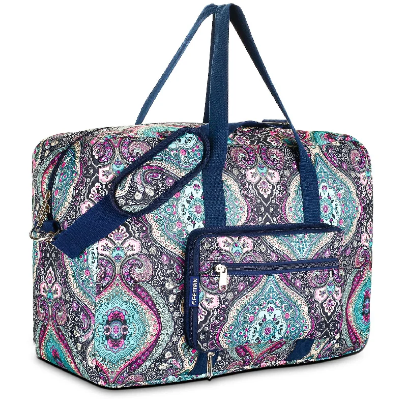 Travel Neck Pillow Covers in Soft Fleece in Gray for ComfortTravel Foldable Waterproof Duffel Bag - Lightweight Carry Storage Luggage Tote Duffel Bag. (Green Floral)