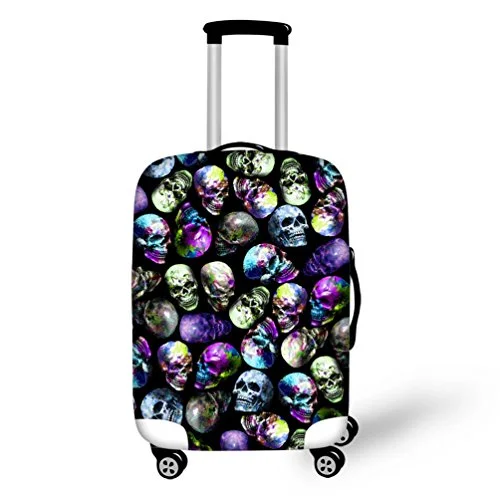 Waterproof Travel Duffel Bag Covers in Black for Protecting Your LuggageTravel Luggage Cover Cool Pirate Skull Printed Fits 18-32 Inch Suitcase
