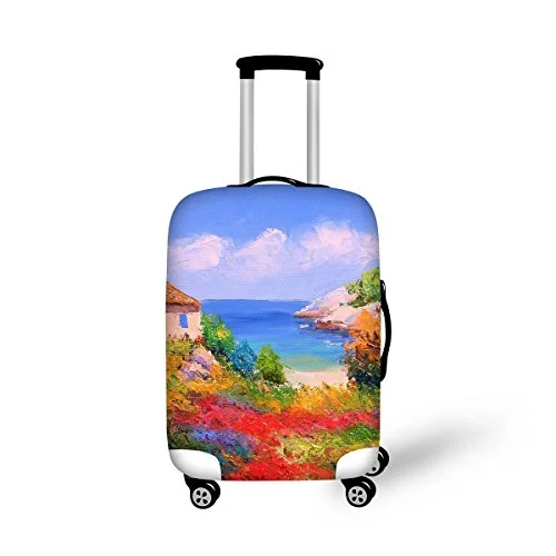 Expandable Travel Toiletry Bags in Clear Plastic for Easy Airport ScreeningTravel Rolling Luggage Cover Painting Printed Protector Fits 18-32 Inch Suitcase
