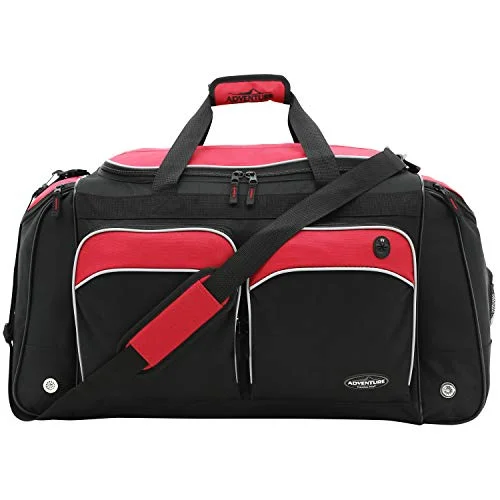 Adjustable Luggage Straps in Pink with Reflective Stripes for Night TravelTravelers Club Adventure Travel Duffel Bag, Red, 28 Inch Adjustable Luggage Straps in Pink with Reflective Stripes for Night TravelTravelers Club Adventure Travel Duffel Bag, Red, 28 Inch