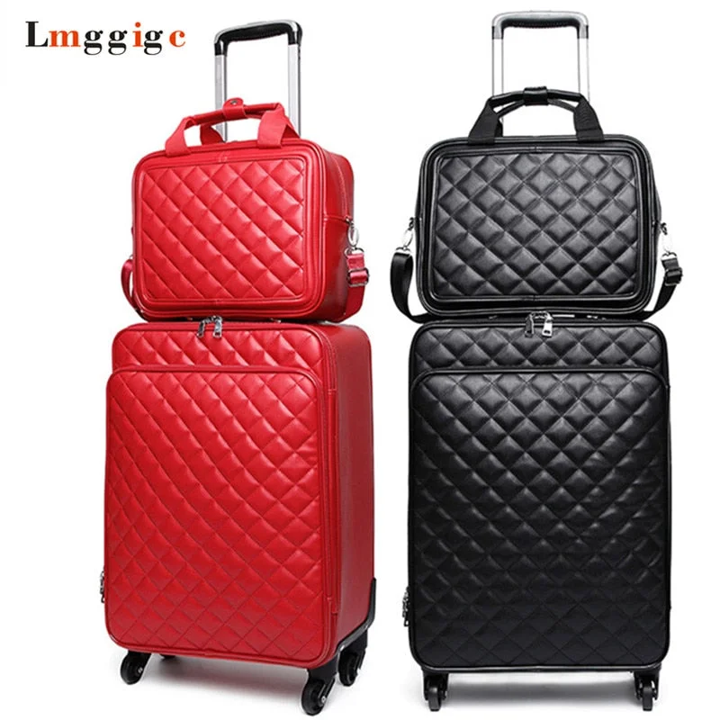 Expandable Travel Toiletry Bags in Clear Plastic for Easy Airport ScreeningWomen 'S Waterproof Pu Leather Travel Rolling Luggage Suitcase Bag Trolley Case Set, New Expandable Travel Toiletry Bags in Clear Plastic for Easy Airport ScreeningWomen 'S Waterproof Pu Leather Travel Rolling Luggage Suitcase Bag Trolley Case Set, New
