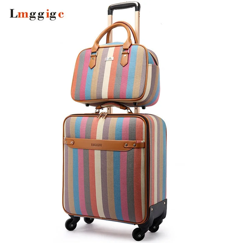 Monogrammed Leather Luggage Tags in Brown for a Personalized TouchWomen'S Colorful Suitcase Set,Pu Leather Stripe Pattern Luggage Bag, Fashion Trolley Case, Monogrammed Leather Luggage Tags in Brown for a Personalized TouchWomen'S Colorful Suitcase Set,Pu Leather Stripe Pattern Luggage Bag, Fashion Trolley Case,