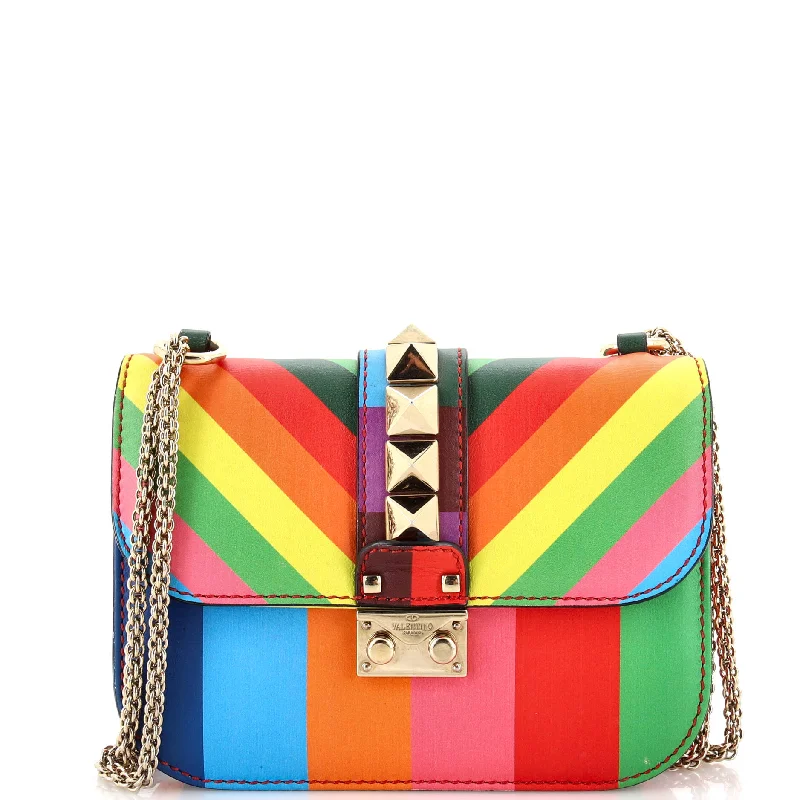Printed Silk Shoulder Bag in Red for a Pop of Color1973 Glam Lock Shoulder Bag Striped Leather Small Printed Silk Shoulder Bag in Red for a Pop of Color1973 Glam Lock Shoulder Bag Striped Leather Small