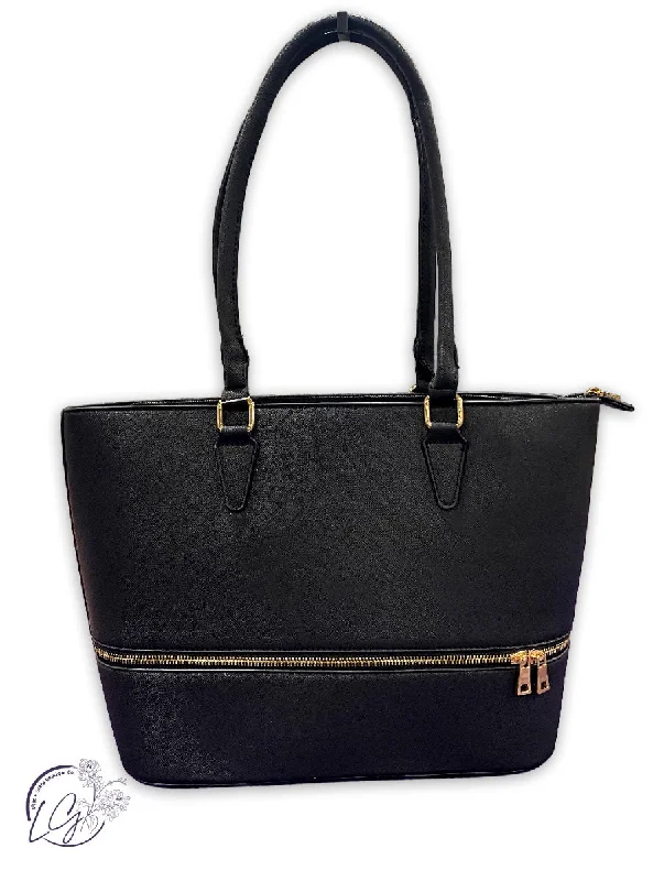 Tote Bag with RFID - Blocking Pocket in Black for Protecting Your Cards and InformationAll Day Zipper Tote in Black Tote Bag with RFID - Blocking Pocket in Black for Protecting Your Cards and InformationAll Day Zipper Tote in Black