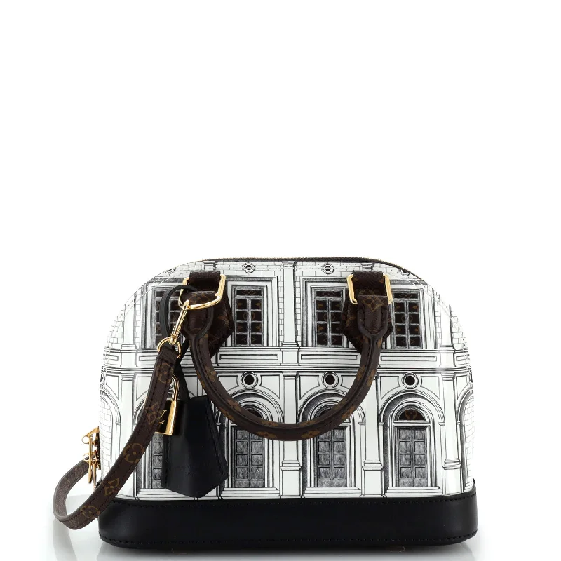 Alma Handbag Limited Edition Fornasetti Architettura Print Leather and Monogram Canvas BB