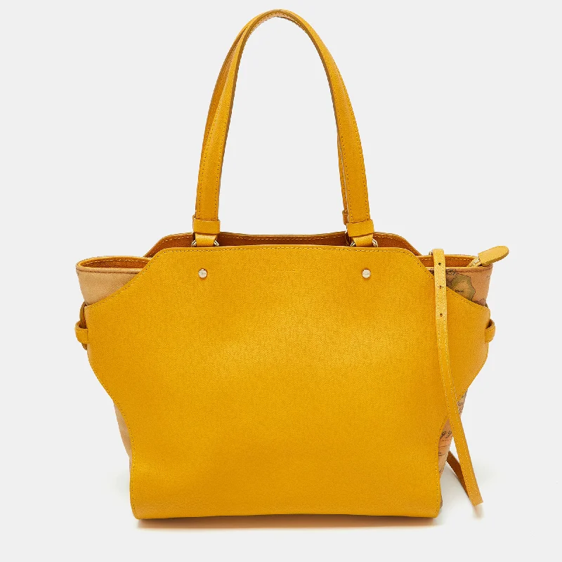 Faux Fur - Trimmed Tote Bag in White for a Cozy Winter LookTote Bag with RFID - Blocking Pocket in Black for Protecting Your Cards and InformationAlviero Martini 1A Classe Yellow Geo Print Coated Canvas And Leather Tote
