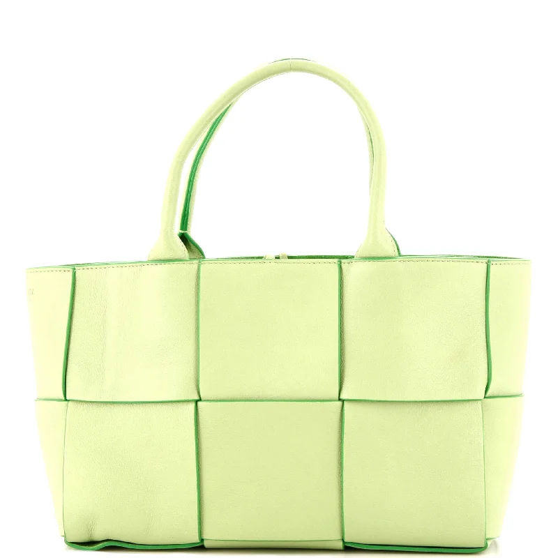 Waterproof Tote Bag in Yellow for Outdoor Activities in Wet WeatherArco Tote Maxi Intrecciato Leather Small