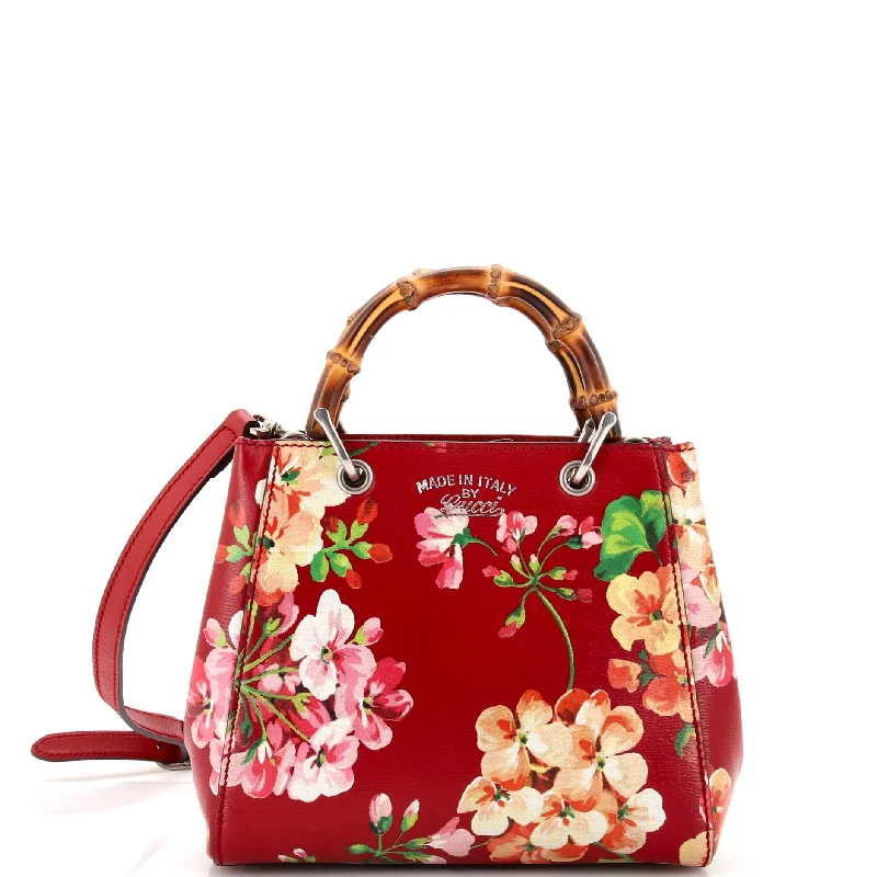 Metallic Tote Bag in Rose Gold with Chain Handles for a Glamorous Night OutBamboo Shopper Tote Blooms Print Leather Mini Metallic Tote Bag in Rose Gold with Chain Handles for a Glamorous Night OutBamboo Shopper Tote Blooms Print Leather Mini