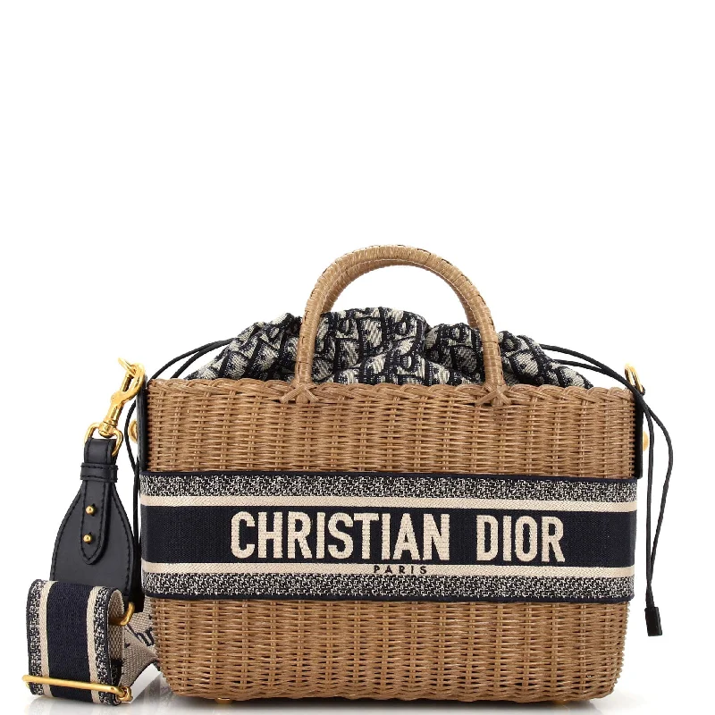 Oversized Jute Tote Bag in Natural Color with Rope Handles for a Beach VacationBasket Bag Wicker and Oblique Canvas Large