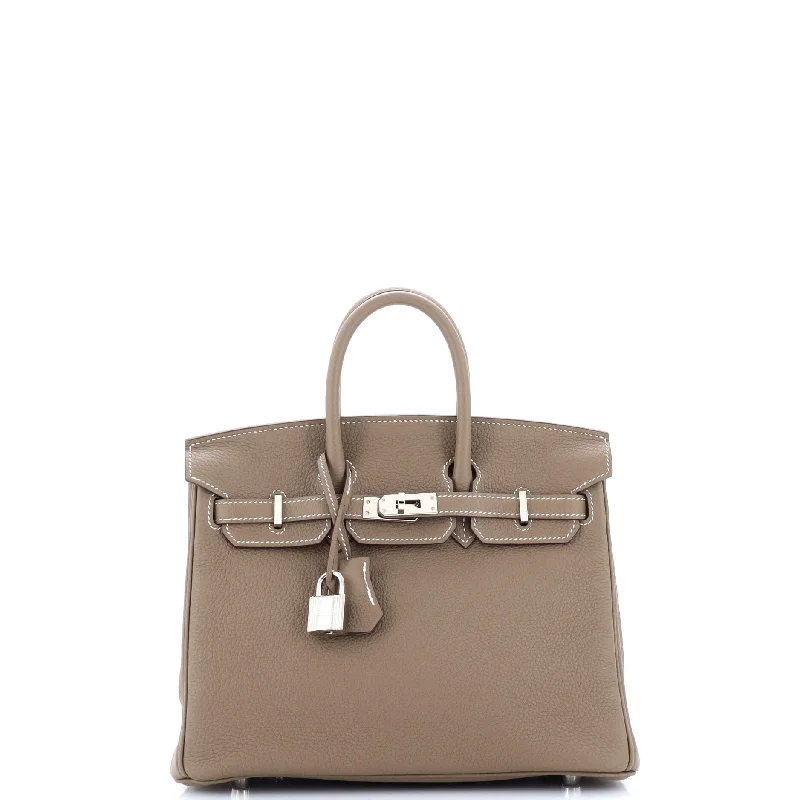 Women's Waterproof Nylon Shoulder Bag in Green for HikingWomen's Shoulder Bag with Fringe Details in Brown for a Bohemian StyleBirkin Handbag Grey Togo with Palladium Hardware 25