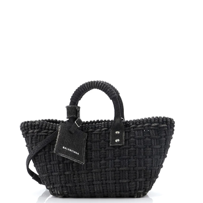 Women's Tote Bag with Zipper Closure in Red for Secure StorageBistro Panier Bag Woven Denim XS Women's Tote Bag with Zipper Closure in Red for Secure StorageBistro Panier Bag Woven Denim XS