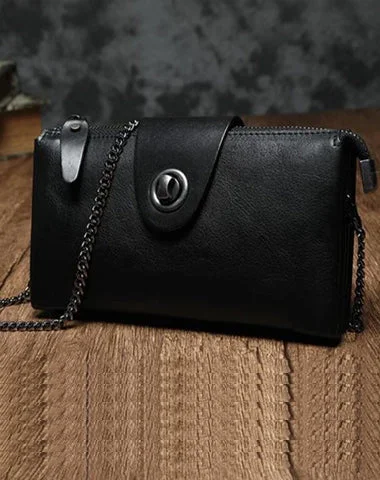 Canvas and Leather Combo Shoulder Bag in Tan for a Rustic LookBlack Leather Mini Chain Shoulder Bag Red Womens Leather Brown Clutch Chain Purse