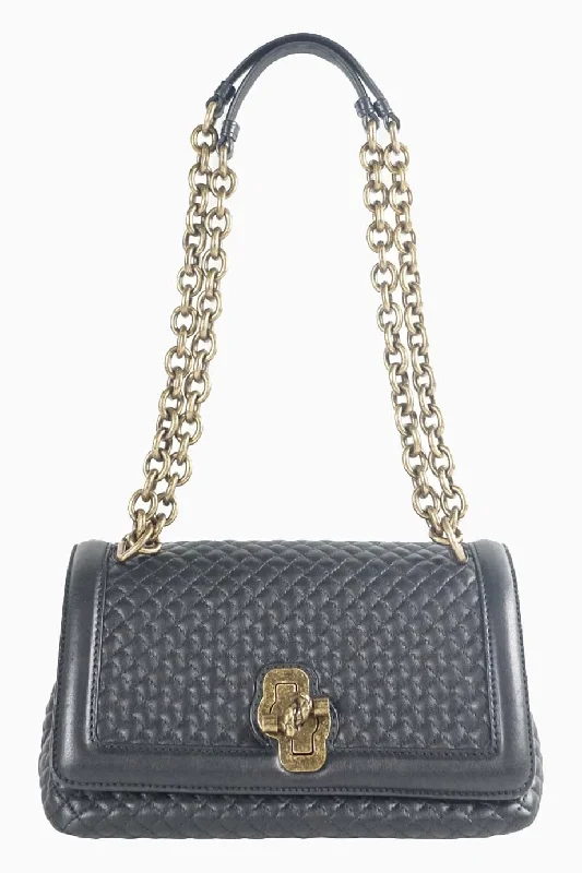 Women's Canvas Shoulder Bag in Navy with Striped Pattern for Beach Trips[WB4147] Bottega Veneta | Shoulder Bag