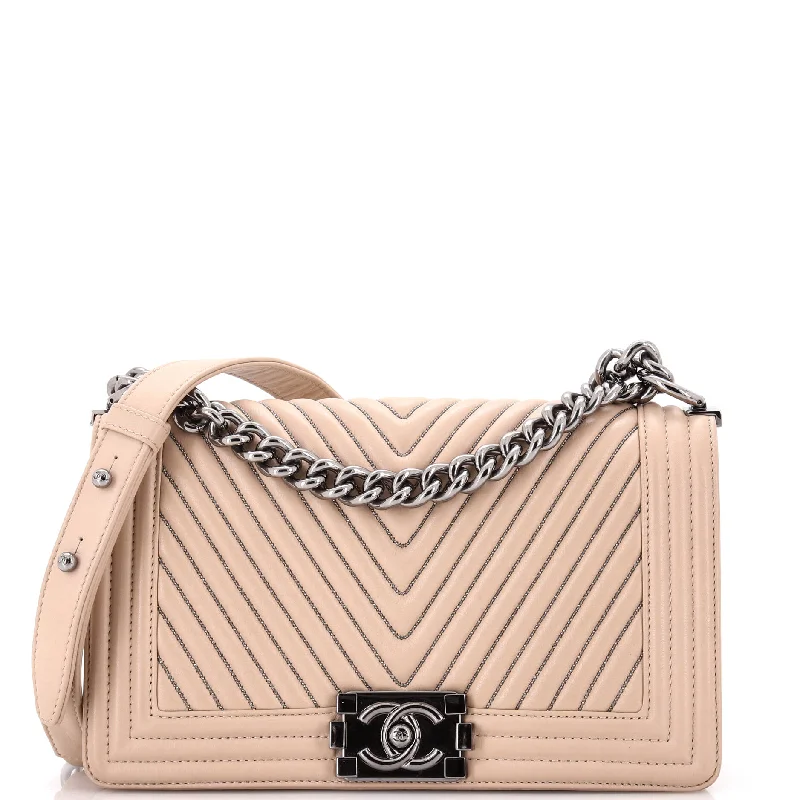 Boy Flap Bag Chevron Lambskin Old Medium