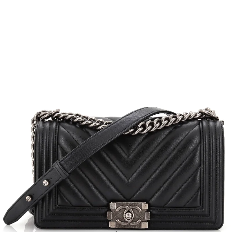Boy Flap Bag Chevron Lambskin Old Medium