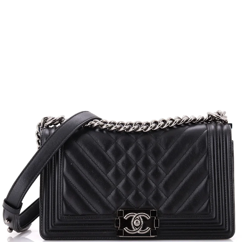 Boy Flap Bag Mixed Quilted Chevron Calfskin Old Medium