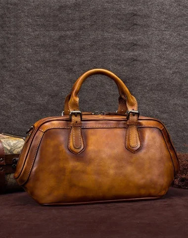 Metallic Shoulder Bag in Gold for Special OccasionsTan Vintage Womens Leather Doctor Bags Doctor Handbag Doctor's Shoulder Bag Purse for Ladies