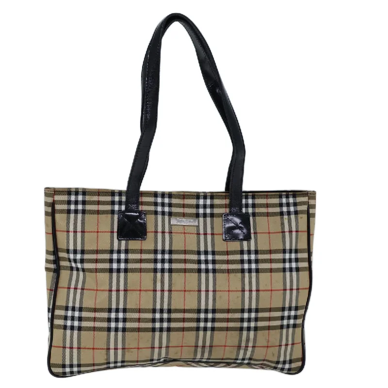 Embroidered Tote Bag in Beige with Floral Motifs for a Boho - Chic VibeMetallic Tote Bag in Rose Gold with Chain Handles for a Glamorous Night OutBurberry blue Label  Canvas Tote Bag (Pre-Owned)