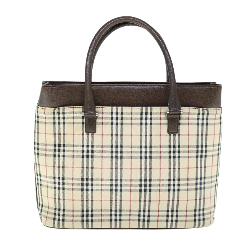 Monogrammed Tote Bag in Brown Leather with Personalized Initials for a Custom and Elegant TouchMetallic Tote Bag in Rose Gold with Chain Handles for a Glamorous Night OutBurberry Nova Check  Canvas Tote Bag (Pre-Owned)