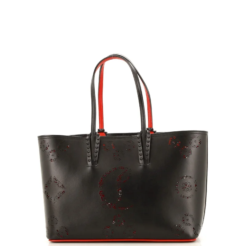 Large Capacity Genuine Leather Women's Tote Bag in Black for Work and CommutingCabata East West Tote Perforated Leather Small