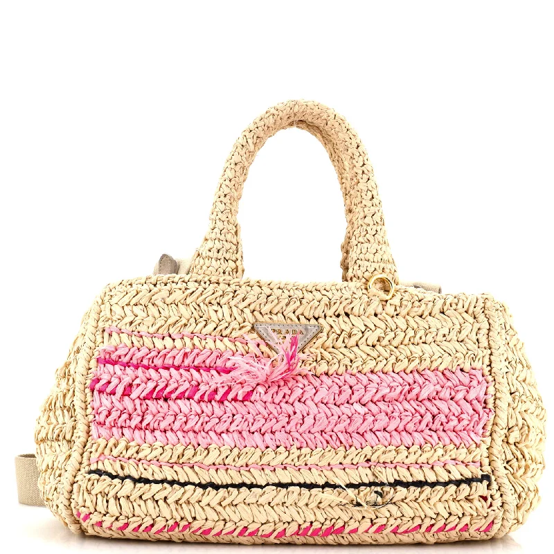 Tote Bag with Adjustable Shoulder Strap in Olive Green for Comfortable CarryingCanapa Convertible Tote Raffia Crochet Small
