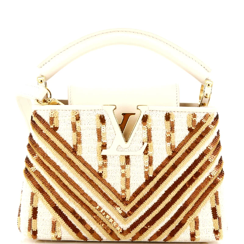 Quilted Shoulder Bag in Cream for a Classic and Elegant LookShoulder Bag with Geometric Pattern in Multicolor for a Contemporary StyleCapucines Bag Tweed and Sequins Mini Quilted Shoulder Bag in Cream for a Classic and Elegant LookShoulder Bag with Geometric Pattern in Multicolor for a Contemporary StyleCapucines Bag Tweed and Sequins Mini