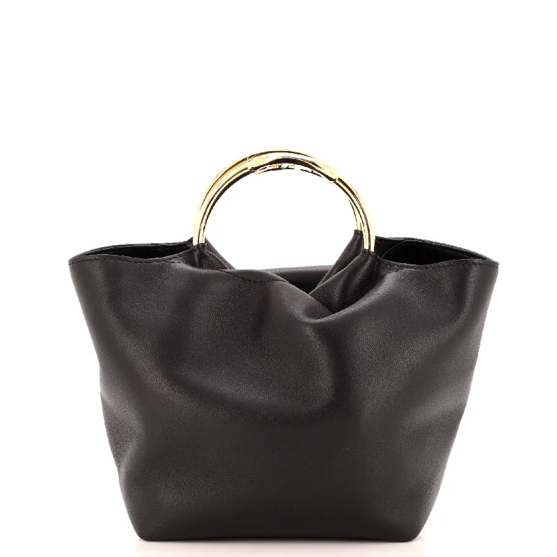 Faux Fur - Trimmed Tote Bag in White for a Cozy Winter LookCarry Secrets Tote Leather Small