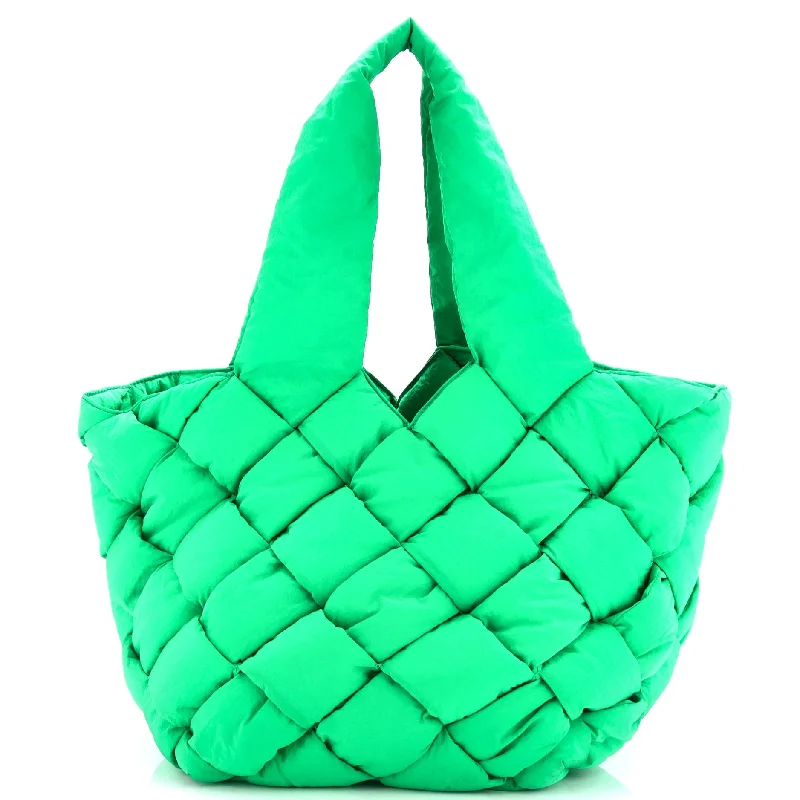 Women's Printed Tote Bag in Floral Patterns for a Spring - Themed Shopping TripCassette Paper Tote Intrecciato Nylon