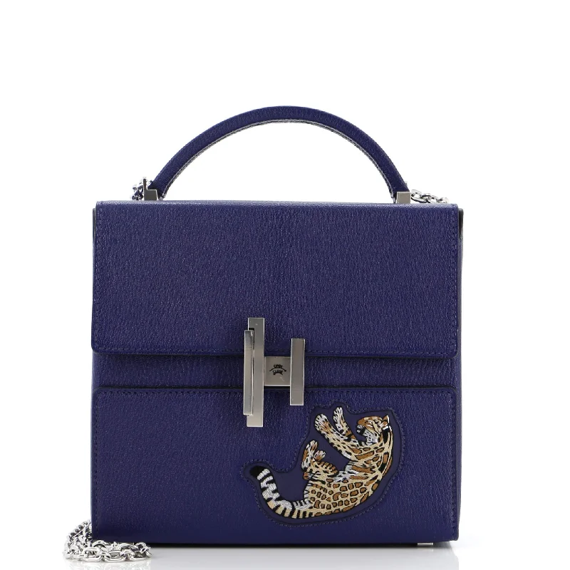 Women's Shoulder Bag with Floral Embroidery in Purple for Spring WalksWomen's Shoulder Bag with Faux Fur Strap in White for Winter StyleCinhetic Top Handle Bag Embroidered Leather