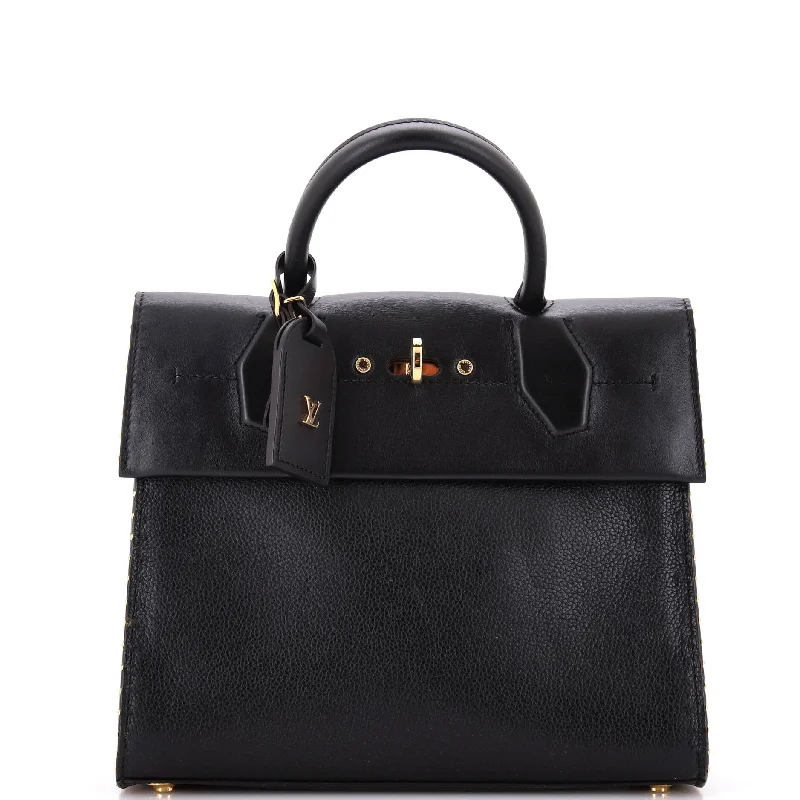 Crossbody Shoulder Bag in Black Leather with Gold Hardware for Night OutsCrossbody Shoulder Bag in Black Leather with Gold Hardware for Night OutsCity Steamer One Handle Bag Leather
