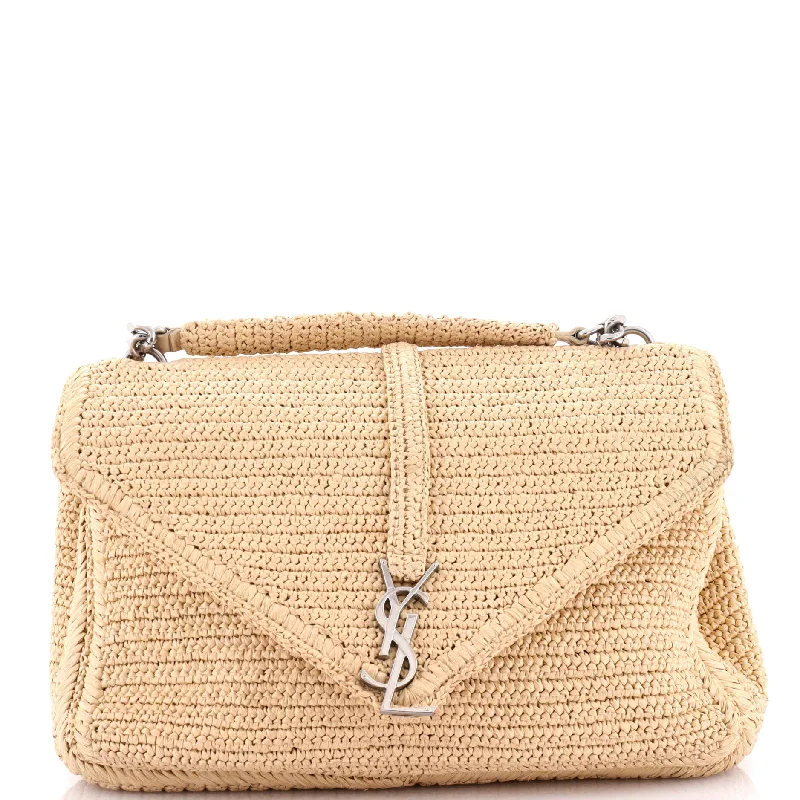 Classic Monogram College Bag Raffia Large
