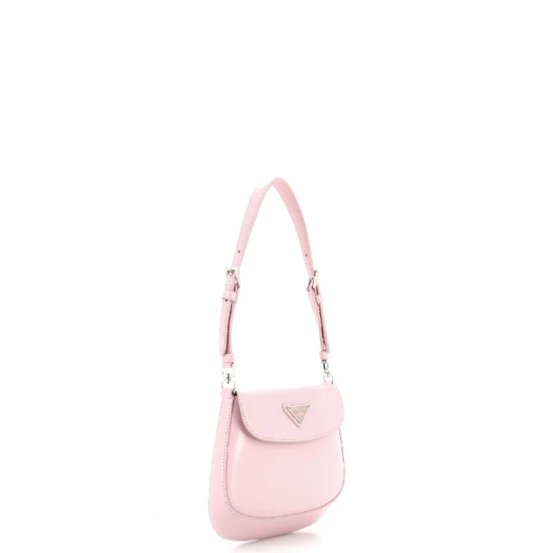 Women's Shoulder Bag with Adjustable Strap in Pink for ComfortCleo Flap Shoulder Bag Spazzolato Leather Mini