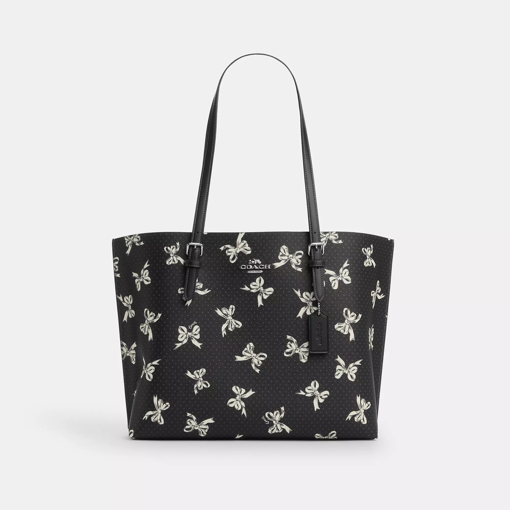 Women's Tote Bag with Inner Compartments in Gray for Organizing Everyday EssentialsWomen's Tote Bag with Magnetic Closure in Orange for Easy Access on the GoCoach Outlet Mollie Tote Bag With Bow Print