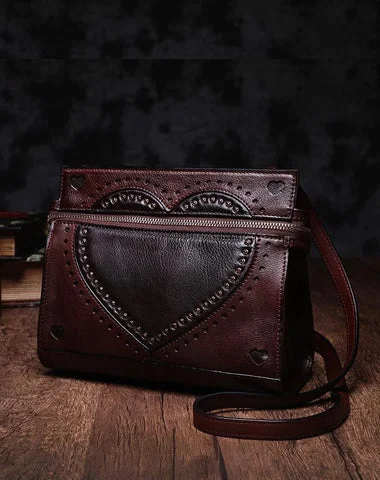 Women's Shoulder Bag with Fringe Details in Brown for a Bohemian StyleCute Coffee WOmens Leather Heart Satchel Bags Brown Leather Shoulder Bag Purse for Ladies Women's Shoulder Bag with Fringe Details in Brown for a Bohemian StyleCute Coffee WOmens Leather Heart Satchel Bags Brown Leather Shoulder Bag Purse for Ladies