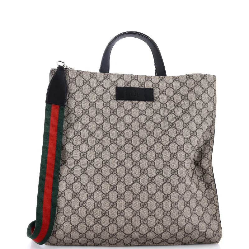 Women's Tote Bag with Detachable Pouch in Purple for Added ConvenienceConvertible Soft Open Tote GG Coated Canvas Tall