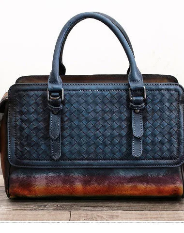 Women's Shoulder Bag with Floral Embroidery in Purple for Spring WalksShoulder Bag with Geometric Pattern in Multicolor for a Contemporary StyleGenuine Handmade Woven Vintage Leather Handbag Shoulder Bag Women Leather Purse
