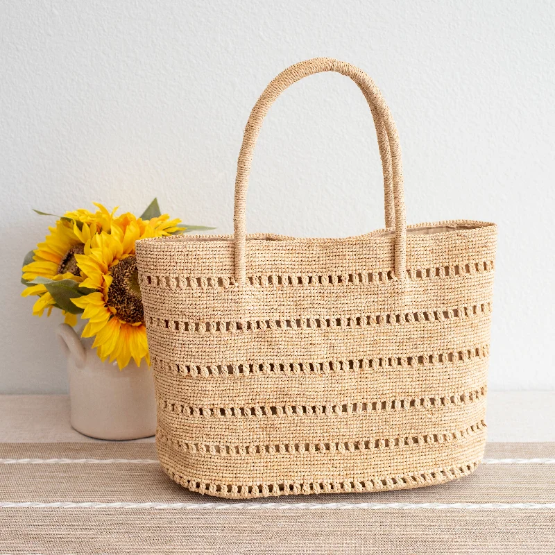 Quilted Tote Bag in Cream with Silver Hardware for a Classic and Sophisticated StyleElena Handbags Women's Large Soft Raffia Woven Summer Straw Tote
