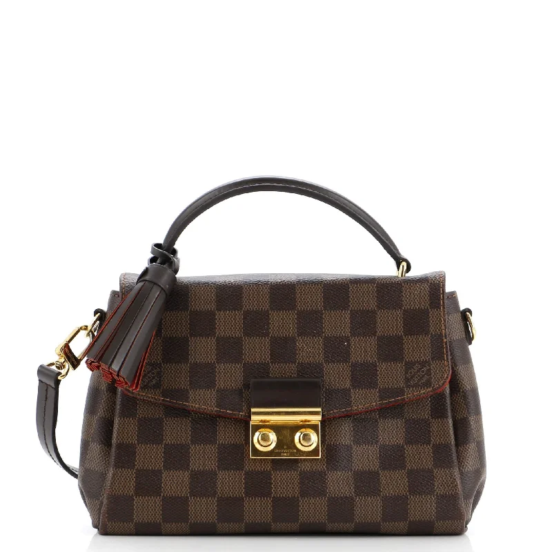 Women's Shoulder Bag with Faux Fur Strap in White for Winter StylePvc Shoulder Bag in Clear with Glitter for a Fun and Modern LookCroisette Handbag Damier