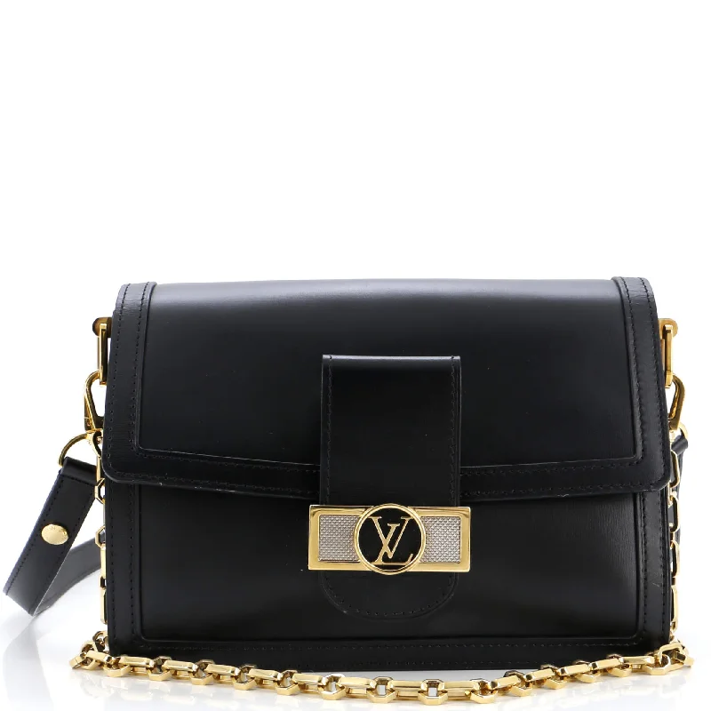 Pvc Shoulder Bag in Clear with Glitter for a Fun and Modern LookDauphine Shoulder Bag Calfskin MM