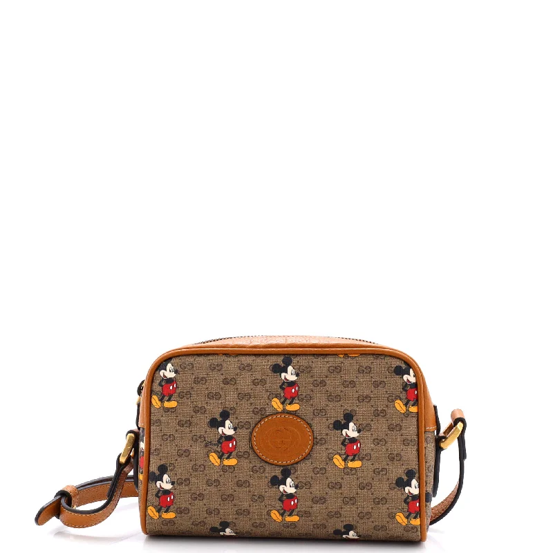 Suede Shoulder Bag in Pink with Tassel Accents for Casual OutingsDisney Mickey Mouse Shoulder Bag Printed Mini GG Coated Canvas Mini