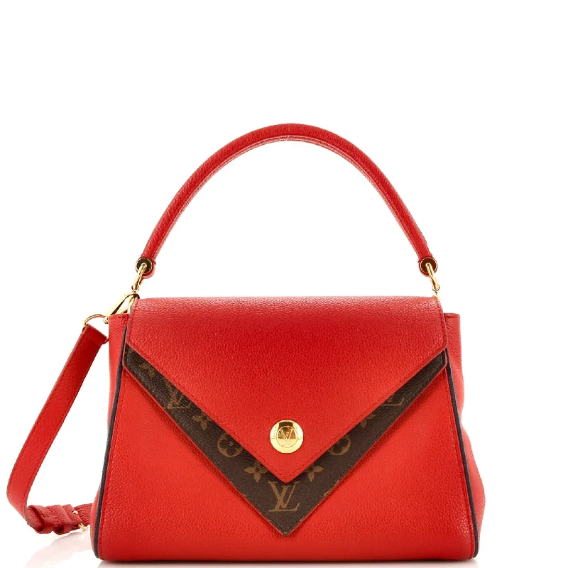 Printed Silk Shoulder Bag in Red for a Pop of ColorShoulder Bag with Geometric Pattern in Multicolor for a Contemporary StyleDouble V Handbag Calfskin with Monogram Canvas