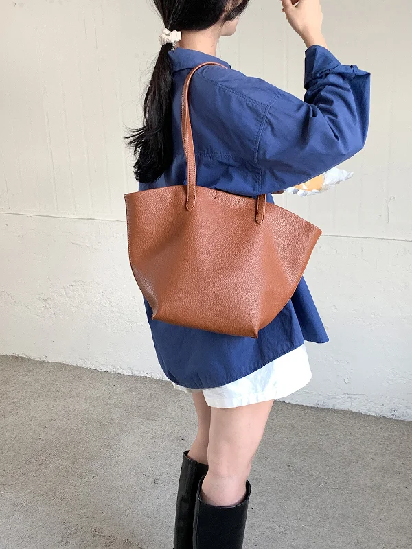 Women's Tote Bag with Inner Compartments in Gray for Organizing Everyday EssentialsElena Handbags Large Carryall Tote In Soft Pebbled Leather Women's Tote Bag with Inner Compartments in Gray for Organizing Everyday EssentialsElena Handbags Large Carryall Tote In Soft Pebbled Leather