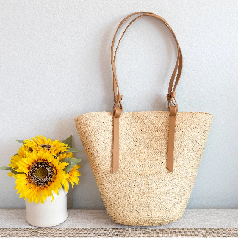 Women's Tote Bag with Inner Compartments in Gray for Organizing Everyday EssentialsElena Handbags Large Raffia Straw Basket Summer Tote Bag Women's Tote Bag with Inner Compartments in Gray for Organizing Everyday EssentialsElena Handbags Large Raffia Straw Basket Summer Tote Bag
