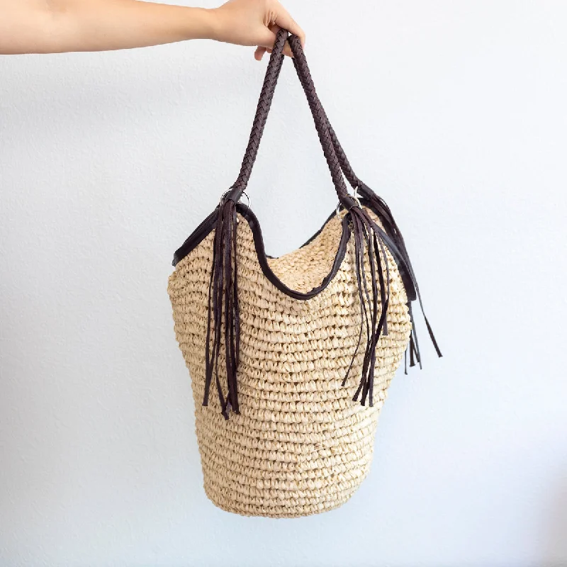 Medium - Sized Canvas Tote Bag in Navy Blue with Striped Pattern for a Nautical - Inspired LookElena Handbags Large Straw Woven Bucket Tote Bag Medium - Sized Canvas Tote Bag in Navy Blue with Striped Pattern for a Nautical - Inspired LookElena Handbags Large Straw Woven Bucket Tote Bag